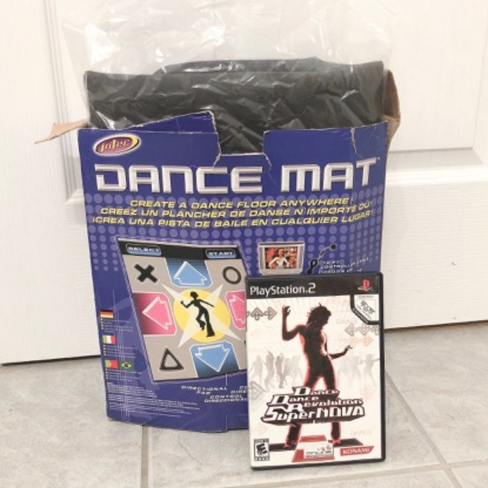 NEW Playstation 2 DDR (Dance Mat + Dance Dance Revolution Game)